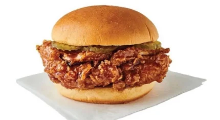 Stingin honey garlic fried chicken sandwich